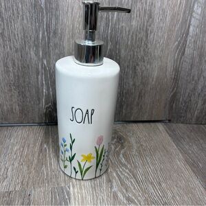 🧼 Rae Dunn Floral Ceramic Soap Dispenser Artisan Collection by Magenta